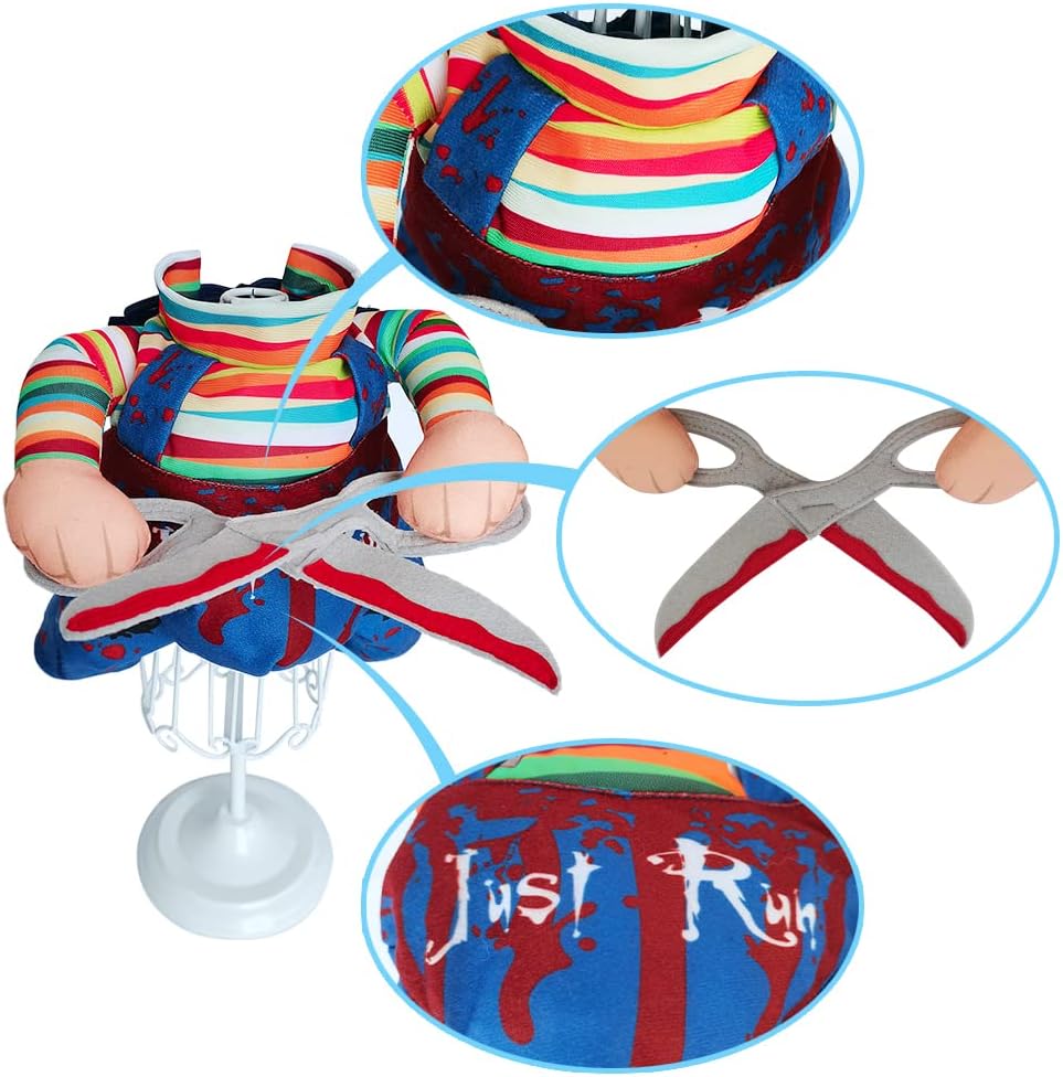 Dog Halloween Scissors Style Doll Costume Pet Christmas Cosplay Adjustable Doll Funny Special Clothes Puppy Party Clothes for Small Dogs Cats (Small)