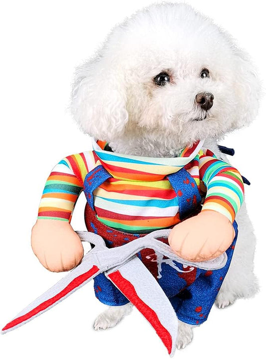 Dog Halloween Scissors Style Doll Costume Pet Christmas Cosplay Adjustable Doll Funny Special Clothes Puppy Party Clothes for Small Dogs Cats (Small)